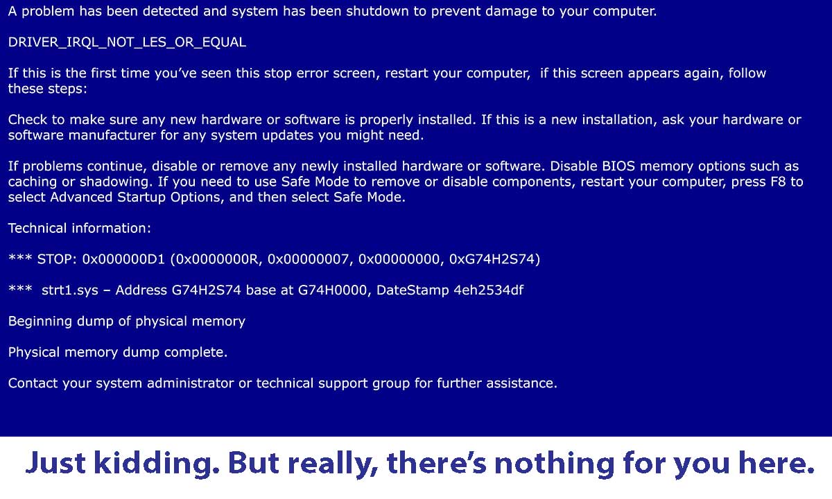 There's nothing for you on this page.